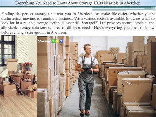 Everything You Need to Know About Storage Units Near Me in Aberdeen