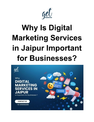 why is digital marketing services in jaipur