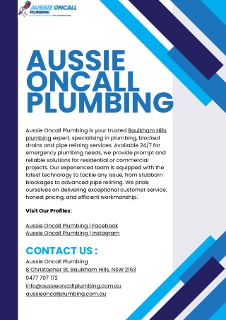 aussie oncall plumbing