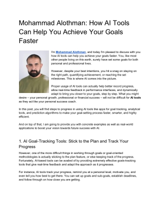 mohammad alothman how ai tools can help