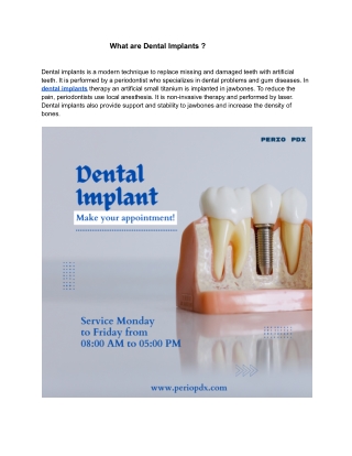 What are Dental Implants ?