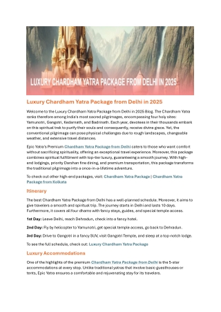 Luxury Chardham Yatra Package from Delhi in 2025