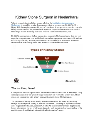 Kidney Stone Surgeon in Neelankarai