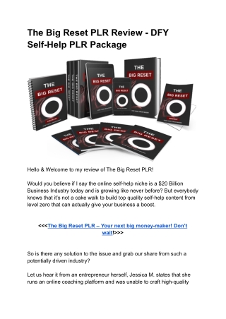 the big reset plr review dfy self help plr package