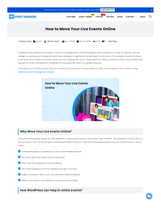 How to Move Your Live Events Online