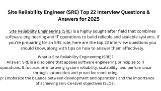 site reliability engineer sre top 22 interview