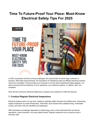 Time To Future-Proof Your Place: Must-Know Electrical Safety Tips For 2025