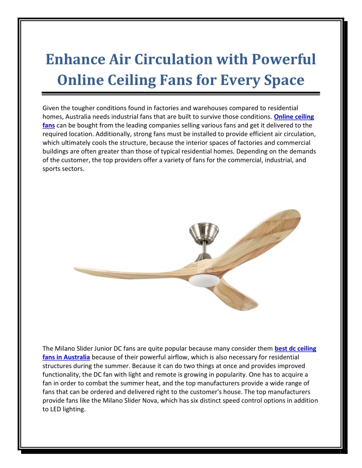 enhance air circulation with powerful online