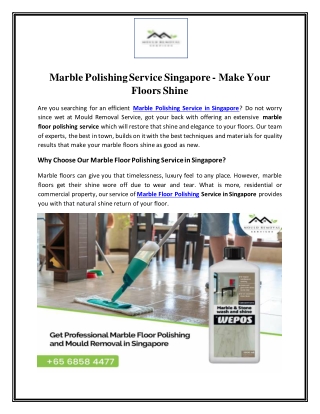 Marble Polishing Service Singapore - Make Your Floors Shine