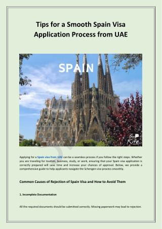 tips for a smooth spain visa application process