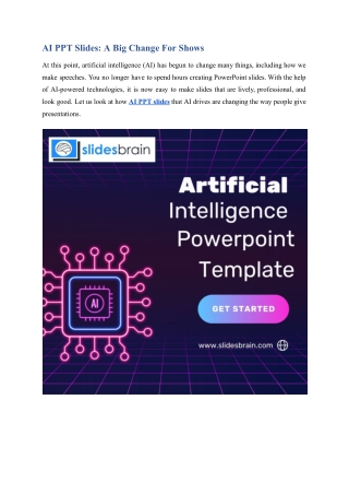 AI PPT Slides_ A Big Change For Shows