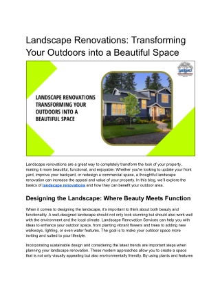 Landscape Renovations_ Transforming Your Outdoors into a Beautiful Space