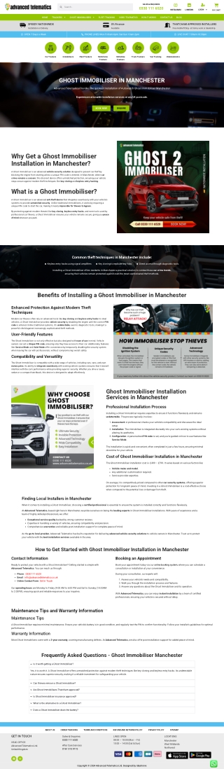Why Get a Ghost Immobiliser Installation in Manchester?