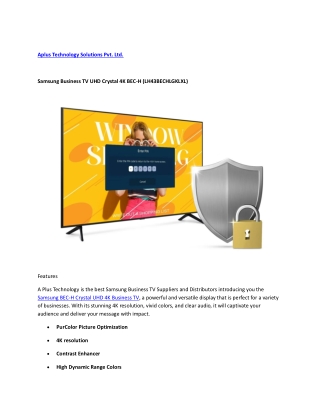 Samsung Business TV UHD Crystal 4K BEC-H | Aplus Technology Solutions