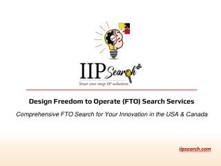 Design Freedom to Operate (FTO) Search Services in USA & Canada | IIP Search