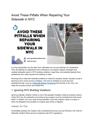 avoid these pitfalls when repairing your sidewalk
