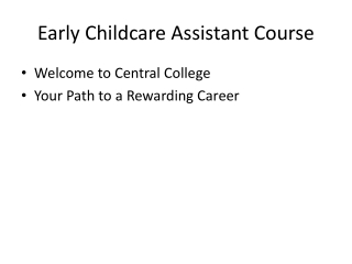 early childcare assistant course