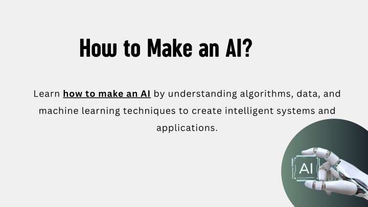 how to make an ai