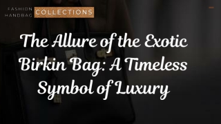 The Allure of the Exotic Birkin Bag: A Timeless Symbol of Luxury