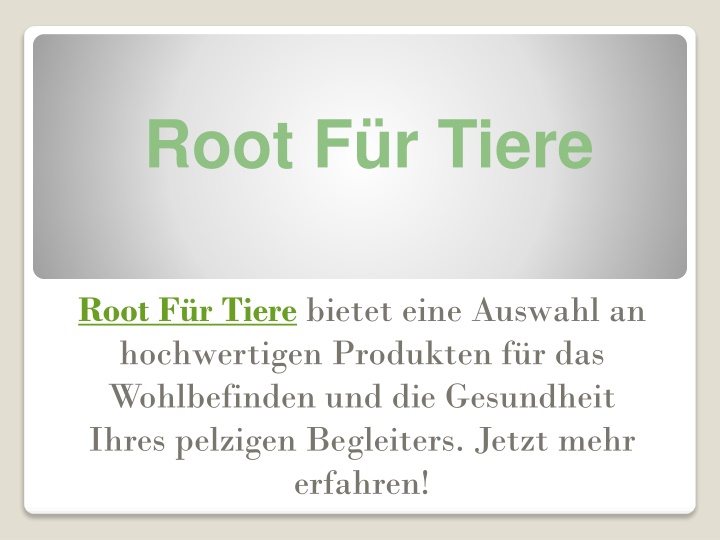 root f r tiere