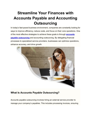 Reliable Outsourced Accounting Bookkeeping Solutions