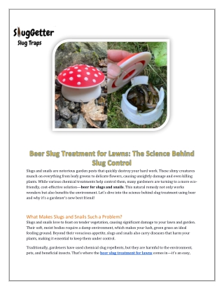 Beer Slug Treatment for Lawns: The Science Behind Slug Control