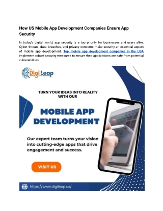 How US Mobile App Development Companies Ensure App Security
