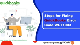 How to Fix QuickBooks Error Code WLT1003?