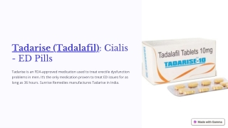 Tadarise (Tadalafil) Cialis - ED Pills