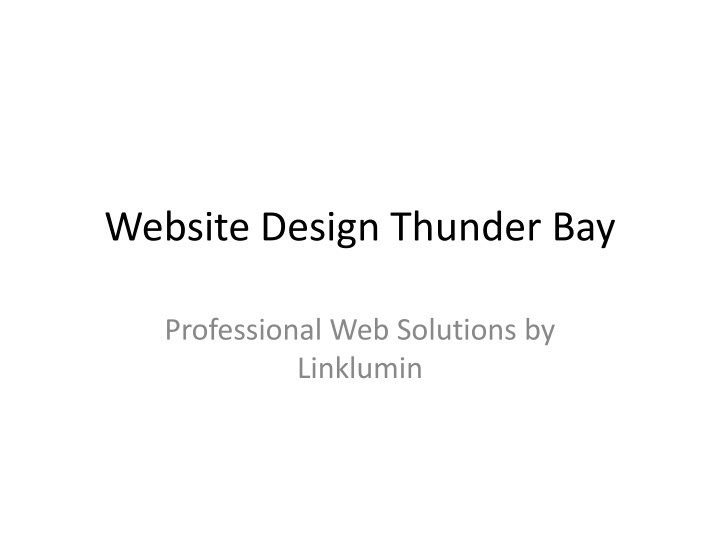 website design thunder bay