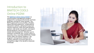 introduction to bimtech cools online pgdm
