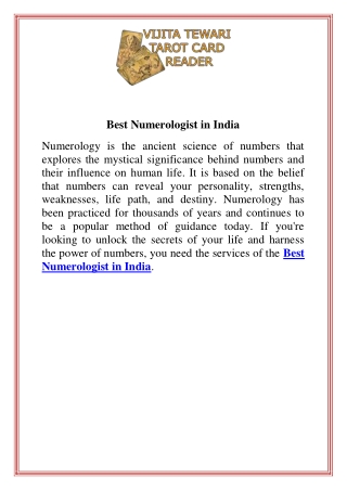 Best Numerologist in India