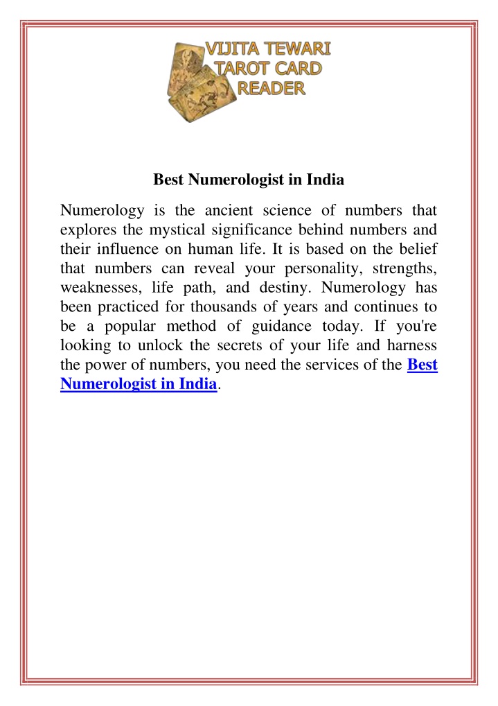 best numerologist in india