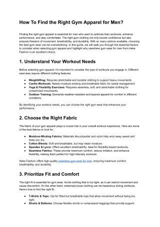 How To Find the Right Gym Apparel for Men?