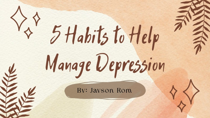 5 habits to help manage depression