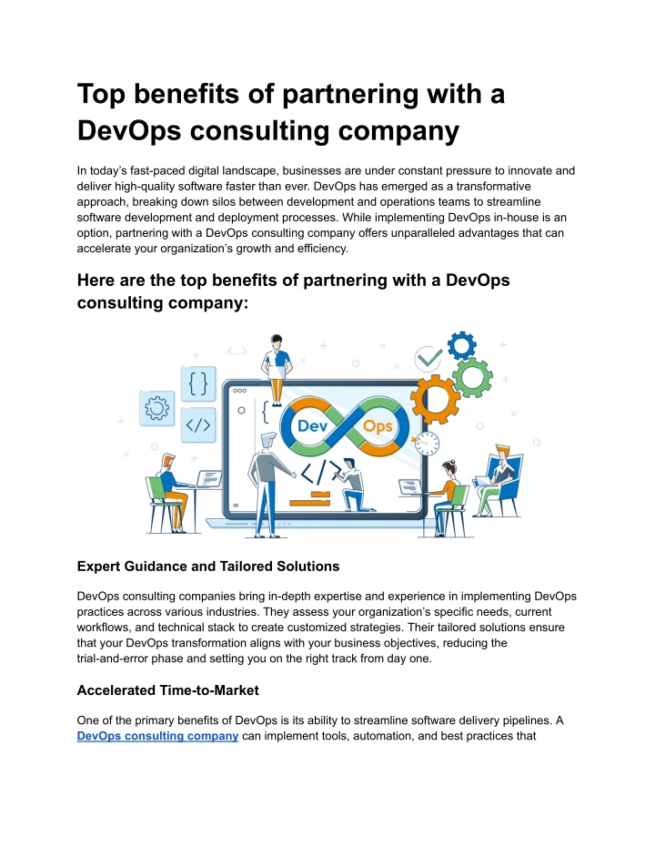 top benefits of partnering with a devops