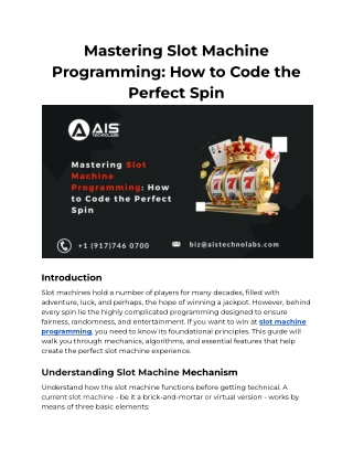 mastering slot machine programming how to code