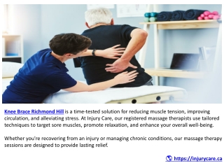 Knee Brace Richmond Hill: Support for Stability and Recovery