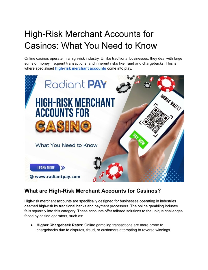 high risk merchant accounts for casinos what