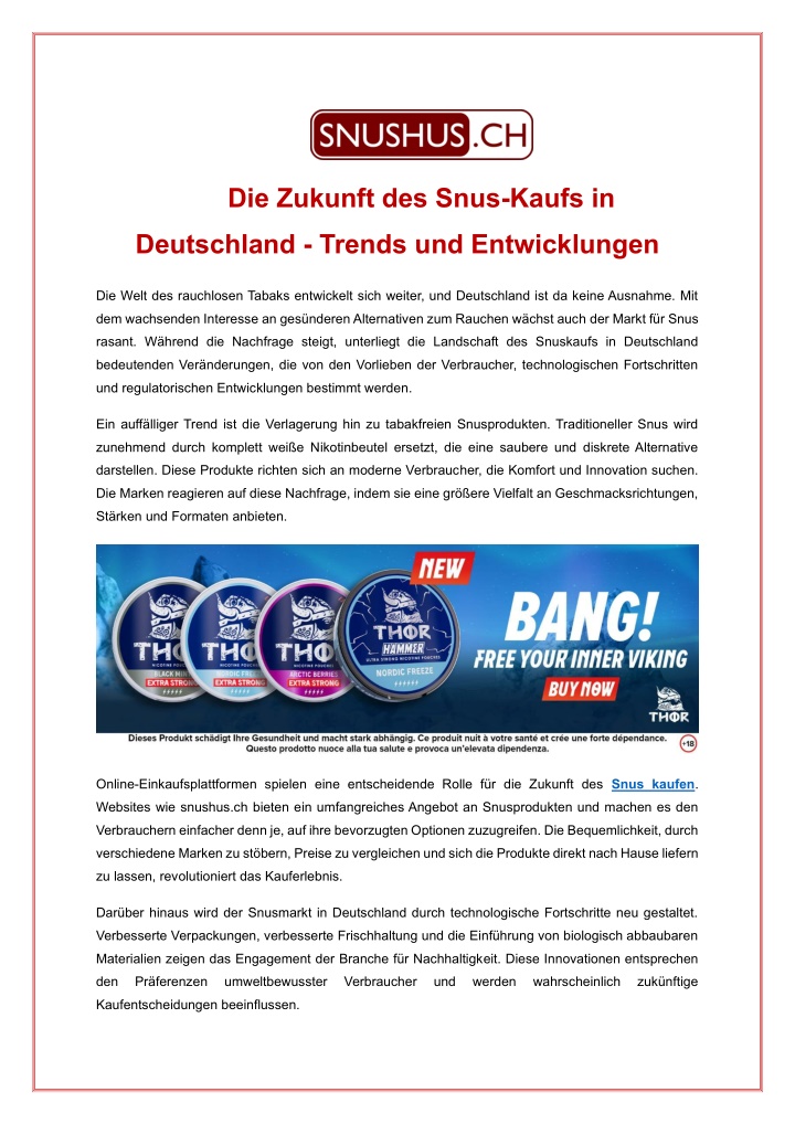 die zukunft des snus kaufs in