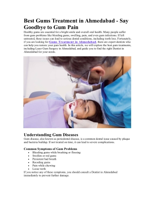 Best Gums Treatment in Ahmedabad