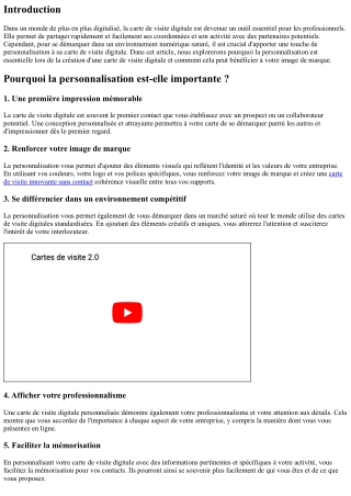 Pourquoi la personnalisation est essentielle lors de la création d'une carte de