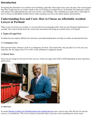 Understanding Fees and Costs: How to Choose an Affordable Accident Lawyer in Por