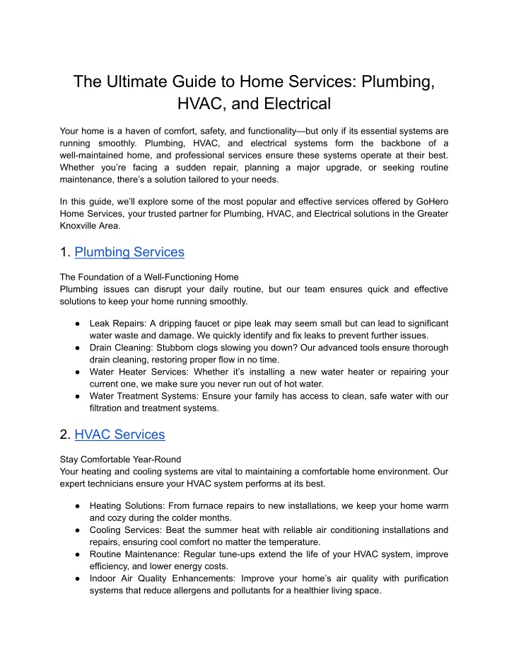 the ultimate guide to home services plumbing hvac