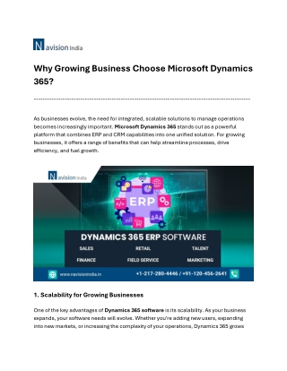 why growing business choose microsoft dynamics 365