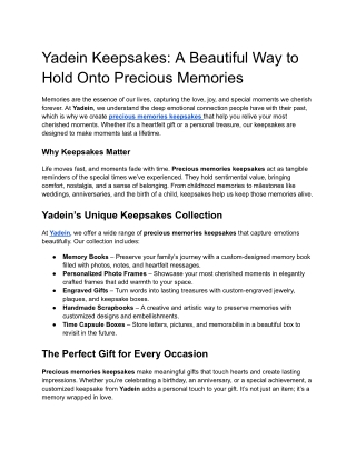 Yadein Keepsakes_ A Beautiful Way to Hold Onto Precious Memories