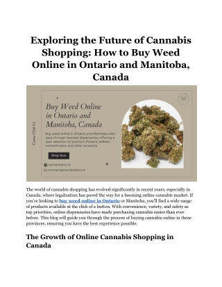 Exploring the Future of Cannabis Shopping_ How to Buy Weed Online in Ontario and Manitoba, Canada