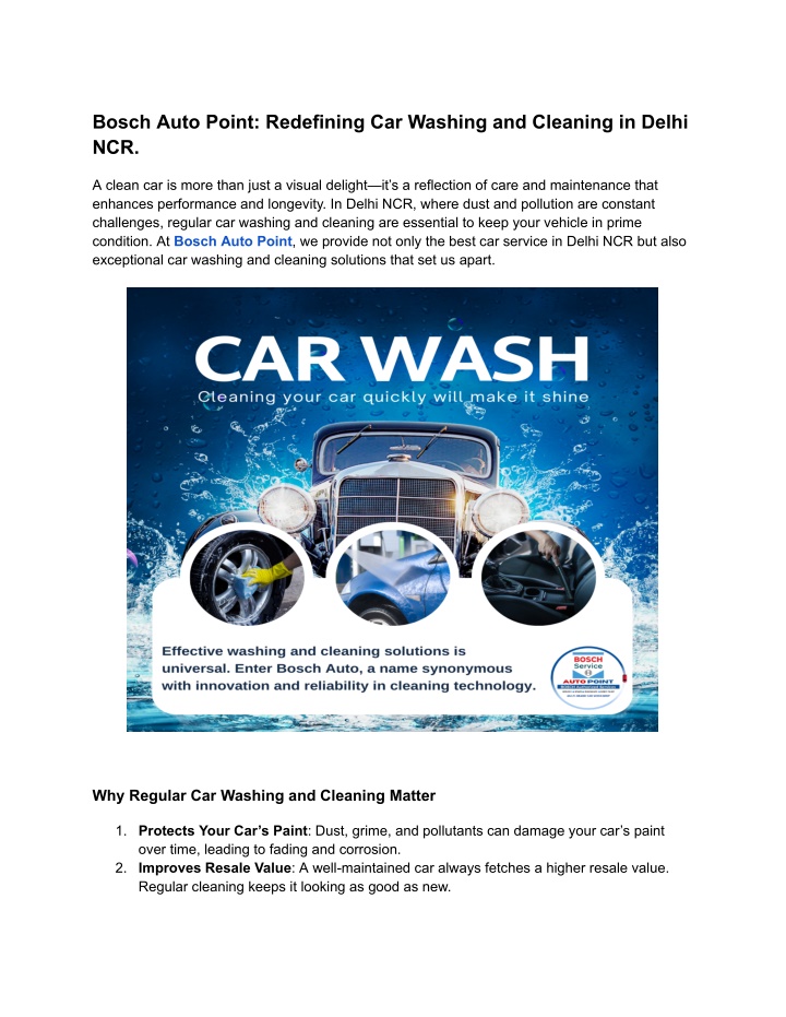 bosch auto point redefining car washing