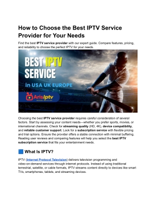 how to choose the best iptv service provider