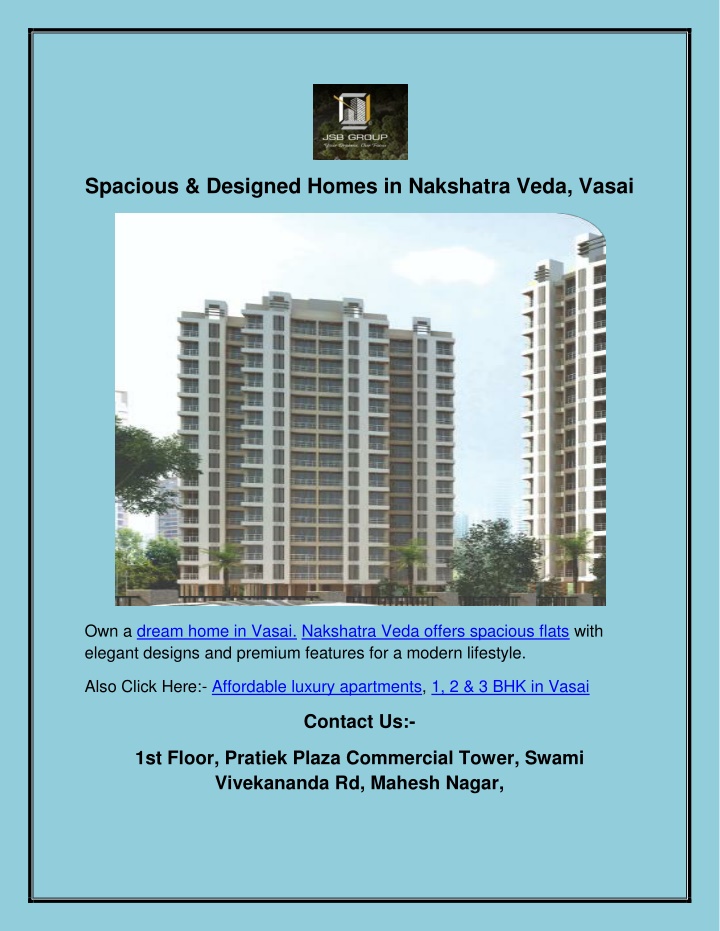 spacious designed homes in nakshatra veda vasai